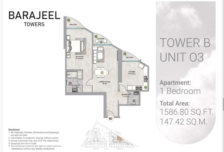 1 BHK IN Barajeel Towers Brochure A new project has been launched from Giga in the hub of the beautiful city of Ajman
