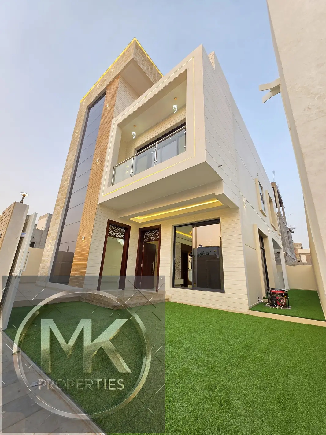 Prime location, The Modern Rock Wooden style villas for sale with swimming pool in Al Zahya Ajman.